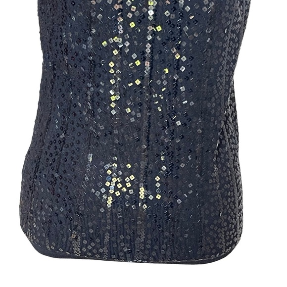 Lafayette 148 New York Sequined Embellished Cowl Neck Sleeveless Top Size L Wool - Picture 6 of 9